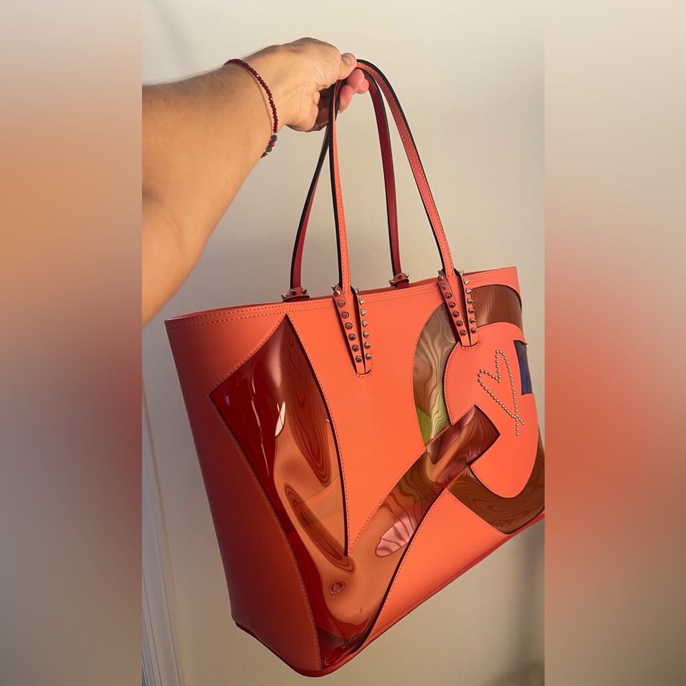 christian louboutin cabata love tote pink